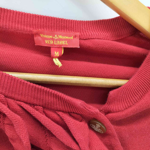 ヴィヴィアンウエストウッドレッドレーベル Vivienne Westwood RED LABEL イタリア製 オリゾンティ 変形 コットン ニット フリル カーディガン レディース import:M