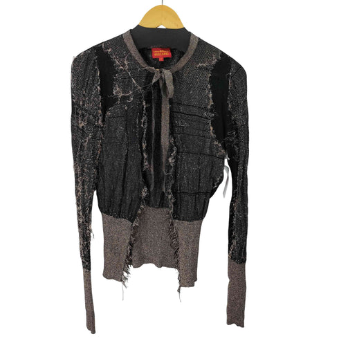 ヴィヴィアンウエストウッドレッドレーベル Vivienne Westwood RED LABEL ラメ スーパーロングスリーブ カーディガン レディース 2