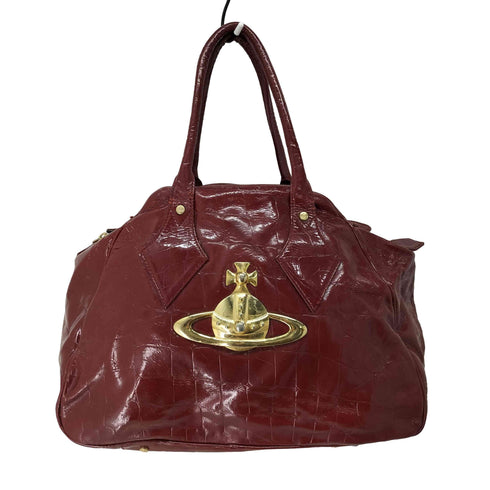 ヴィヴィアンウエストウッド Vivienne Westwood イタリア製 オーブ レザー クロコ型押し ハンド バッグ レディース