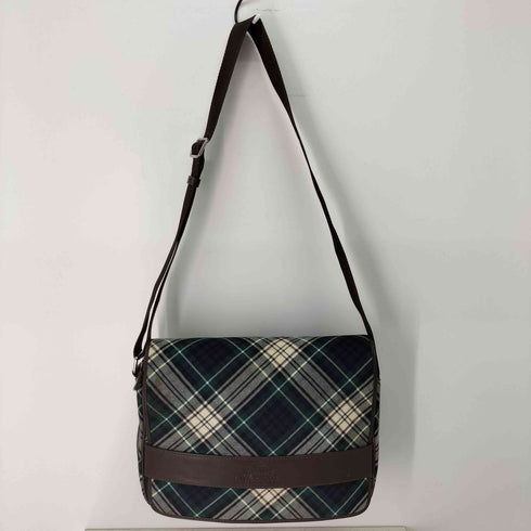 ヴィヴィアンウエストウッド Vivienne Westwood イタリア製 タータンチェック レザー コンビ キャンバス ショルダー バッグ レディース