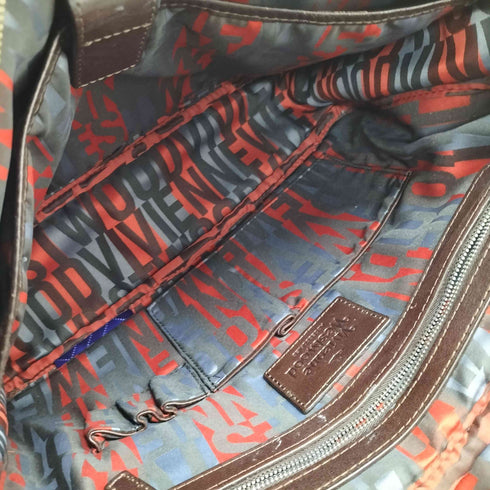 ヴィヴィアンウエストウッド Vivienne Westwood イタリア製 タータンチェック レザー コンビ キャンバス ショルダー バッグ レディース