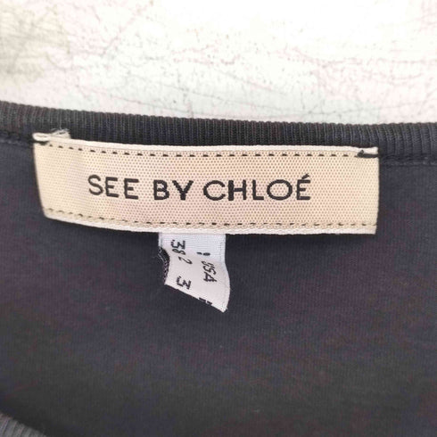 シーバイクロエ SEE BY CHLOE ロゴプリント ロングスリーブ クルーネック Tシャツ Y2K レディース US:0-2