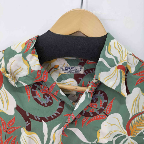 サンサーフ SUN SURF 総柄 レーヨン アロハシャツ ハイビスカス メンズ JPN:S