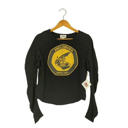 ヴィヴィアンウエストウッドアングロマニア Vivienne Westwood ANGLOMANIA ANGLOMANIA 剣 ロゴ プリント L/S ボートネック Tシャツ Y2K レディース EUR:38