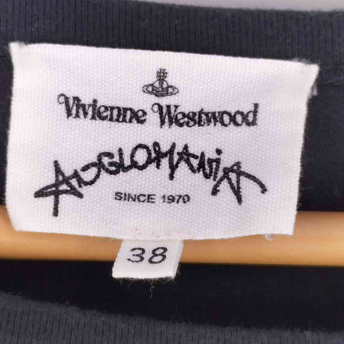 ヴィヴィアンウエストウッドアングロマニア Vivienne Westwood ANGLOMANIA ANGLOMANIA 剣 ロゴ プリント L/S ボートネック Tシャツ Y2K レディース EUR:38