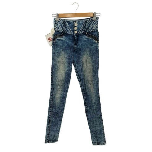 AZULLE ラインストーンストレッチパンツ Y2K アメカジ レディース 10