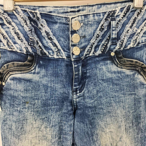 AZULLE ラインストーンストレッチパンツ Y2K アメカジ レディース 10