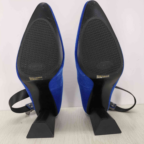 チャールズアンドキース CHARLES&KEITH スクエアヒールベロアパンプス レディース 37