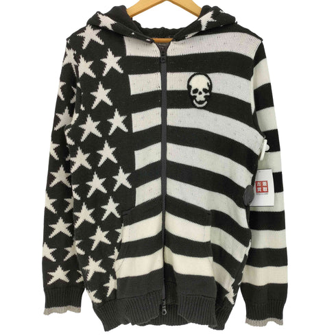 STUD MUFFIN アクリルコットン ボーダー スター切替 ダブルジップパーカー メンズ JPN:3