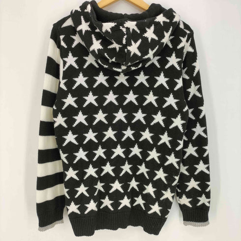 STUD MUFFIN アクリルコットン ボーダー スター切替 ダブルジップパーカー メンズ JPN:3