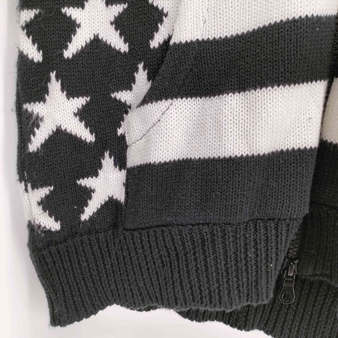 STUD MUFFIN アクリルコットン ボーダー スター切替 ダブルジップパーカー メンズ JPN:3