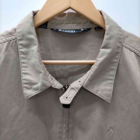 ポロバイラルフローレン Polo by RALPH LAUREN 90S 三角タグ 同色 ポニー刺繍 コットン ハリントン ジャケット スイングトップ ブルゾン メンズ import:XL