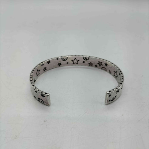 S925 刻印 スマイル スター 模様 ブレスレット メンズ