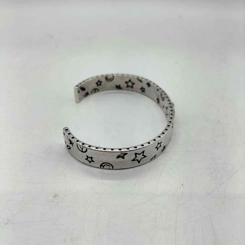 S925 刻印 スマイル スター 模様 ブレスレット メンズ