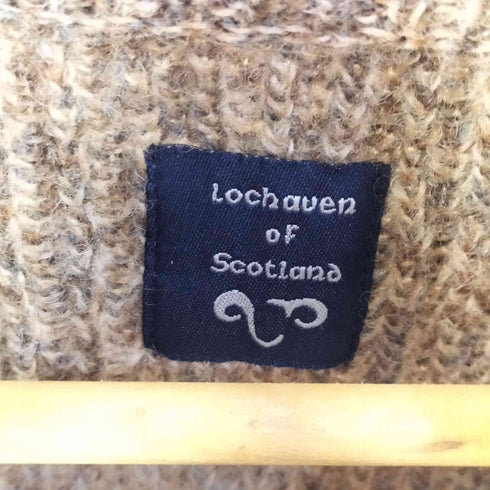Lochaven of Scotland スコットランド製 レザー スウィッチング ドライバーズニット メンズ L