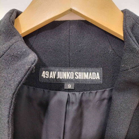 フォーティーナインアヴェニュージュンコシマダ 49AV.Junko Shimada 金ボタン 3B ノーカラージャケット + タイトスカート セットアップ レディース 上:9号 下:7号