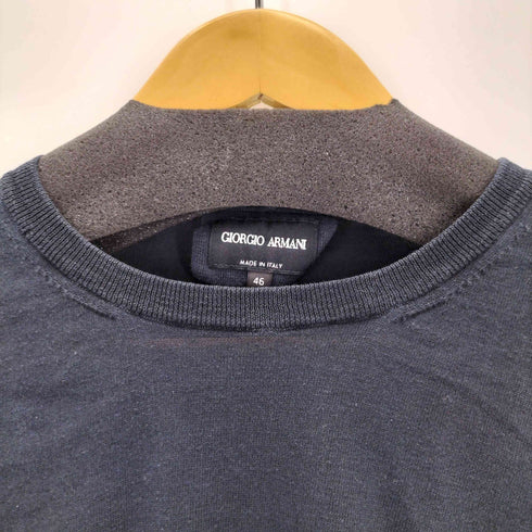 ジョルジオアルマーニ Giorgio Armani MADE IN ITALY コットンシルク S/Sサマーニット メンズ 46