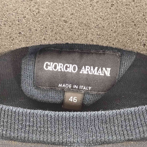 ジョルジオアルマーニ Giorgio Armani MADE IN ITALY コットンシルク S/Sサマーニット メンズ 46