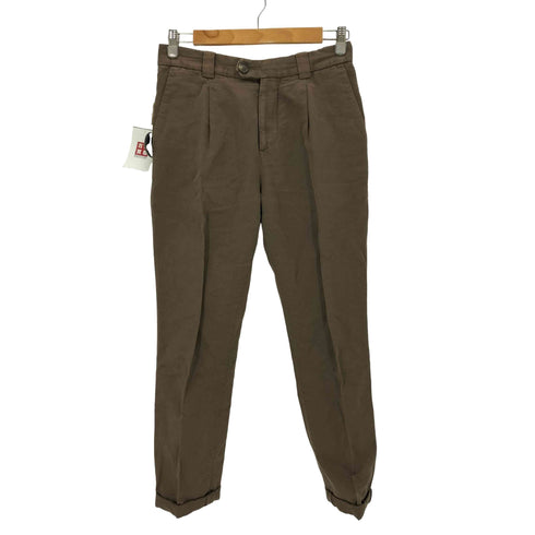 ブルネロクチネリ BRUNELLO CUCINELL MADE IN ITALY LEISURE FIT リネン混 ピンタックスラックス メンズ