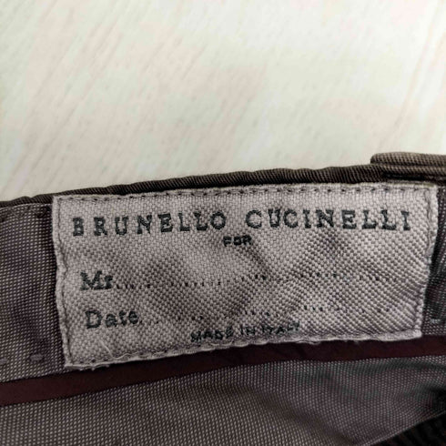 ブルネロクチネリ BRUNELLO CUCINELL MADE IN ITALY LEISURE FIT リネン混 ピンタックスラックス メンズ
