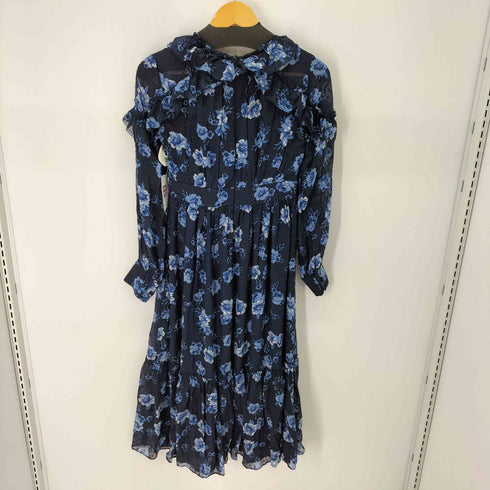 ケイトスペード Kate spade シルク 花柄 Vネック フリル ワンピース レディース ONE SIZE