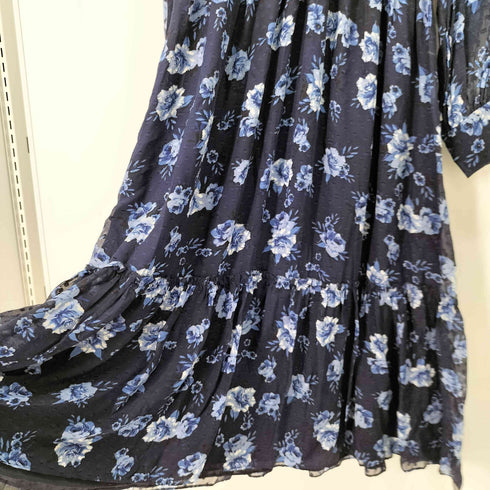 ケイトスペード Kate spade シルク 花柄 Vネック フリル ワンピース レディース ONE SIZE