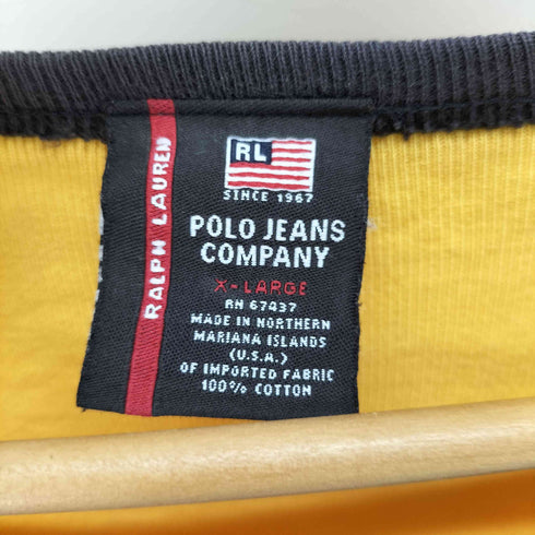 ポロジーンズカンパニーラルフローレン POLO JEANS COMPANY RALPH LAUREN 90S エンブレムワッペン L/S カットソー ロンT メンズ import:XL