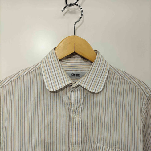 ディストリクトユナイテッドアローズ District UNITED ARROWS ラウンドカラー ストライプシャツ メンズ 39