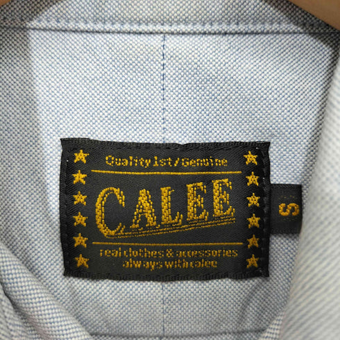キャリー CALEE ロゴ刺繍 マチ付き ボタンダウン L/S オックスフォードシャツ メンズ import:S