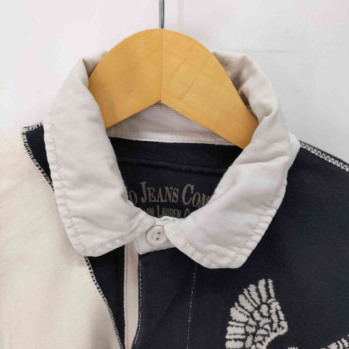 ポロジーンズカンパニーラルフローレン POLO JEANS COMPANY RALPH LAUREN エンブレム刺繍 インサイドアウト ラガーシャツ ポロシャツ エルボーパッチ メンズ import:M