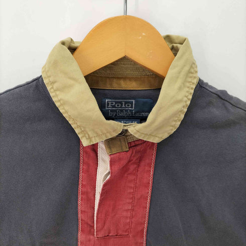 ポロバイラルフローレン Polo by RALPH LAUREN 90S CUSTOM FIT 2トーン クロス切替 ポロシャツ フェード メンズ import:M