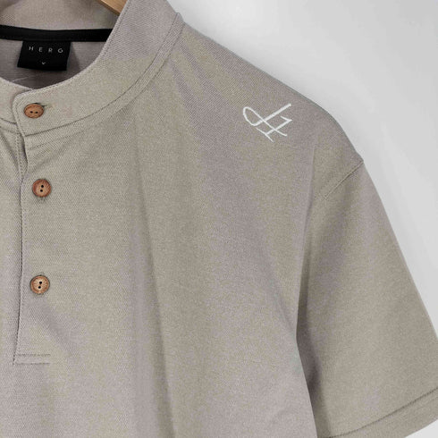 HERG BOX STAND COLLOR POLO MEN ボックス スタンド ポロシャツ メンズ