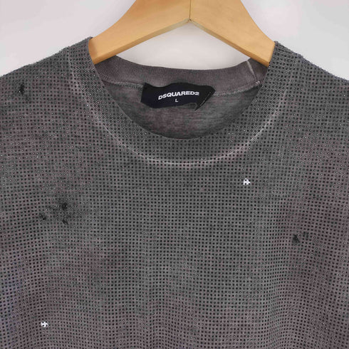 ディースクエアード DSQUARED2 17SS UOMO T-SHIRT ラインストーン ペイント クルーネックTシャツ メンズ import:L