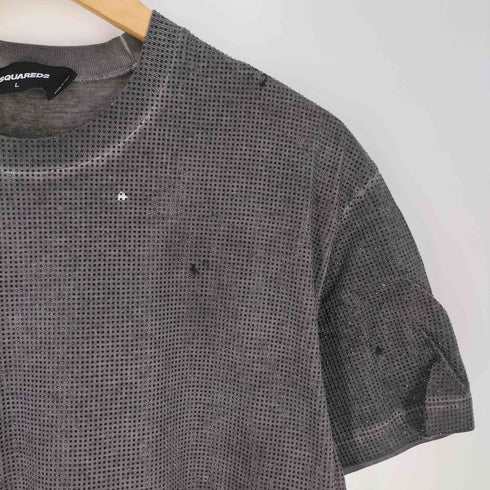 ディースクエアード DSQUARED2 17SS UOMO T-SHIRT ラインストーン ペイント クルーネックTシャツ メンズ import:L