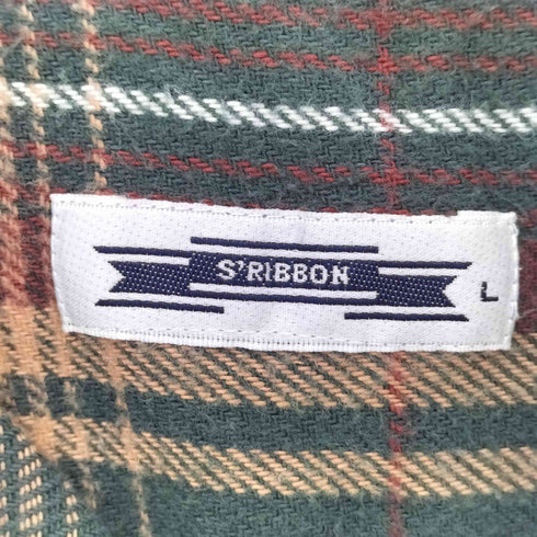 S.RIBBON チェック柄 フランネル ワーク シャツ メンズ L