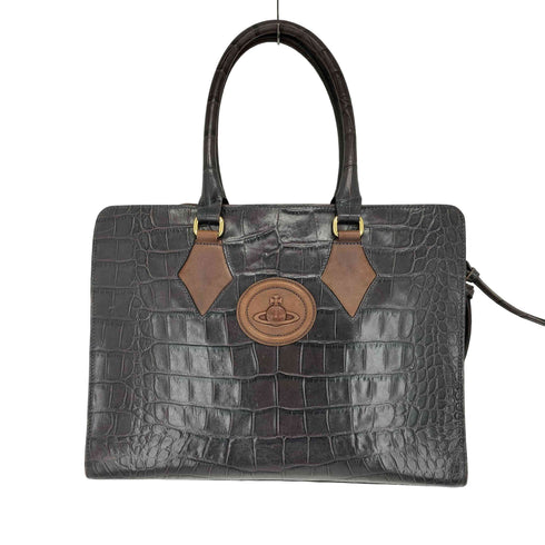 ヴィヴィアンウエストウッド Vivienne Westwood オーブ クロコ型押し レザー ブリーフケース メンズ