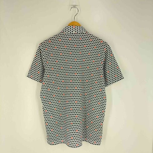 and per se アップル柄 速乾生地 半袖ポロシャツ メンズ LL