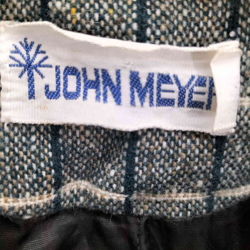 JOHN MEYER 90-00S チェック ジップアップ ジャケット ウエストベルト付き レディース 10