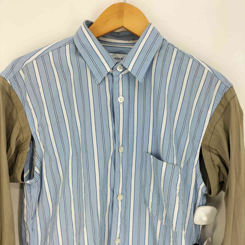 コムデギャルソンシャツ COMME des GARCONS SHIRT 20SS フランス製 再構築 ストライプ アンダー アームカット シャツ メンズ JPN:XS