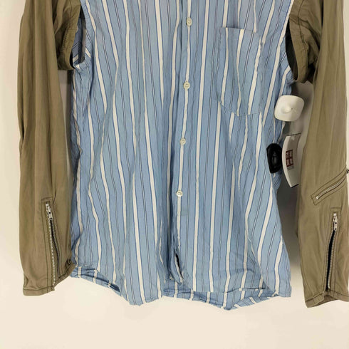 コムデギャルソンシャツ COMME des GARCONS SHIRT 20SS フランス製 再構築 ストライプ アンダー アームカット シャツ メンズ JPN:XS