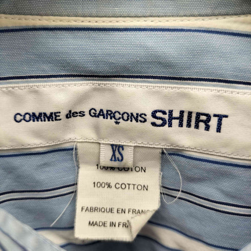 コムデギャルソンシャツ COMME des GARCONS SHIRT 20SS フランス製 再構築 ストライプ アンダー アームカット シャツ メンズ JPN:XS