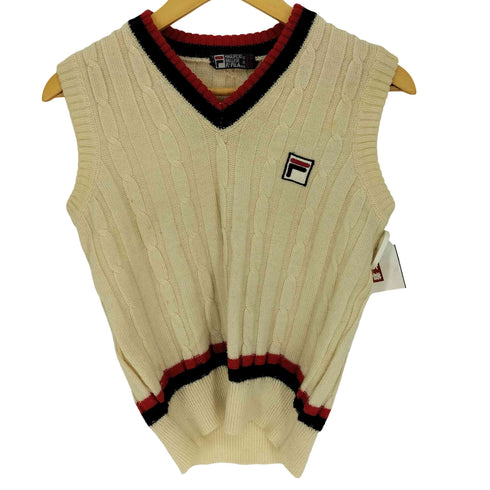 フィラ FILA 70-80S イタリア製 ケーブル編み ニットベスト メンズ I46