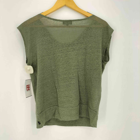 アニエスベー agnes b. PARIS リネン100 Uネック ノースリーブカットソー レディース US:0-2