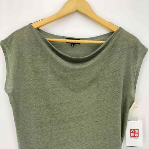 アニエスベー agnes b. PARIS リネン100 Uネック ノースリーブカットソー レディース US:0-2