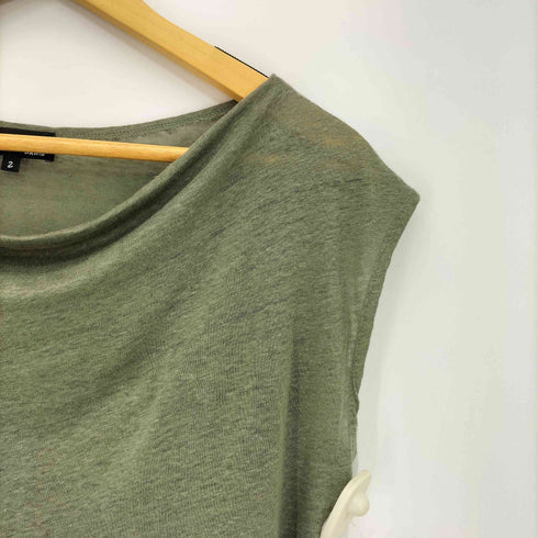 アニエスベー agnes b. PARIS リネン100 Uネック ノースリーブカットソー レディース US:0-2