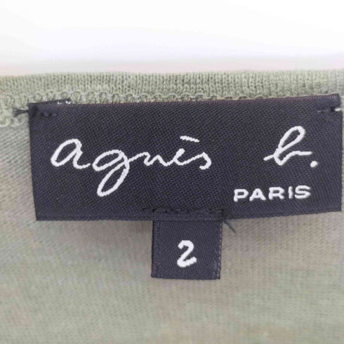 アニエスベー agnes b. PARIS リネン100 Uネック ノースリーブカットソー レディース US:0-2