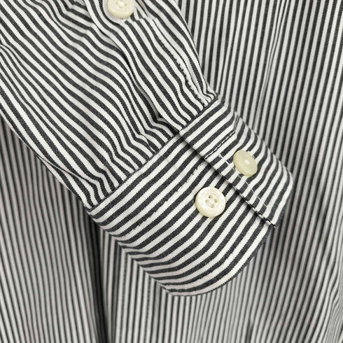 バーバリーブラックレーベル BURBERRY BLACK LABEL ワンポイントロゴ刺繍 L/S ストライプシャツ メンズ