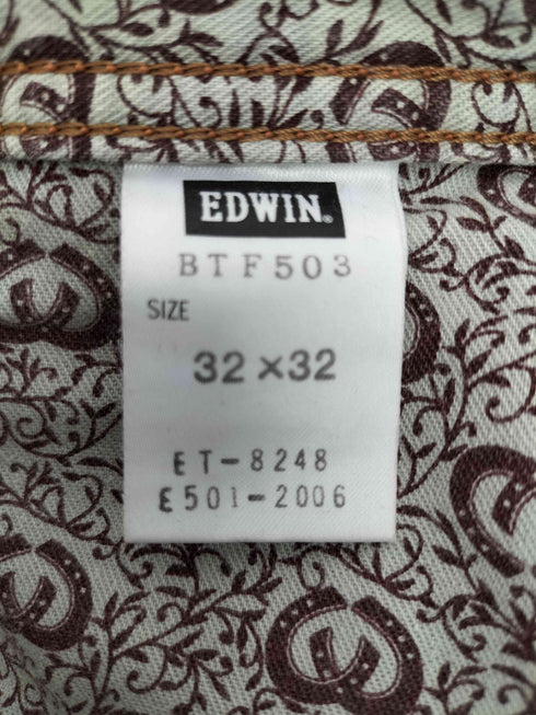 エドウィン EDWIN ブラックデニムパンツ メンズ 32×32