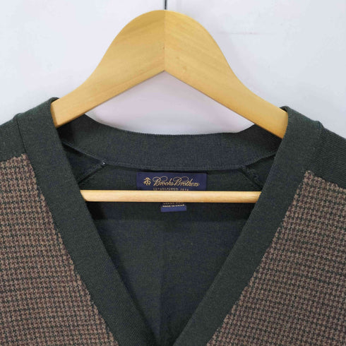 ブルックスブラザーズ BROOKS BROTHERS 千鳥格子 切替 ウール カーディガン メンズ import:L