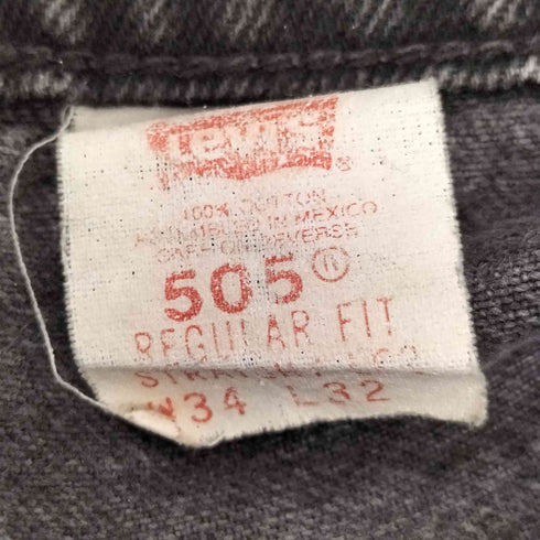 リーバイス Levis 90s 97年製 メキシコ製 オレンジタブ ボタン裏411M刻印 505 先染めブラック デニム メンズ W34 L32